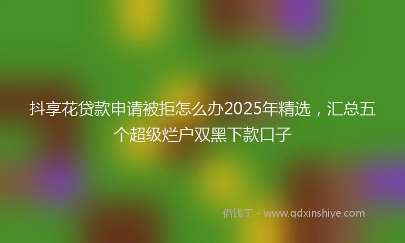 抖享花贷款申请被拒怎么办2025年精选，汇总五个超级烂户双黑下款口子