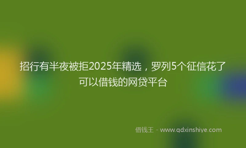 招行有半夜被拒2025年精选，罗列5个征信花了可以借钱的网贷平台
