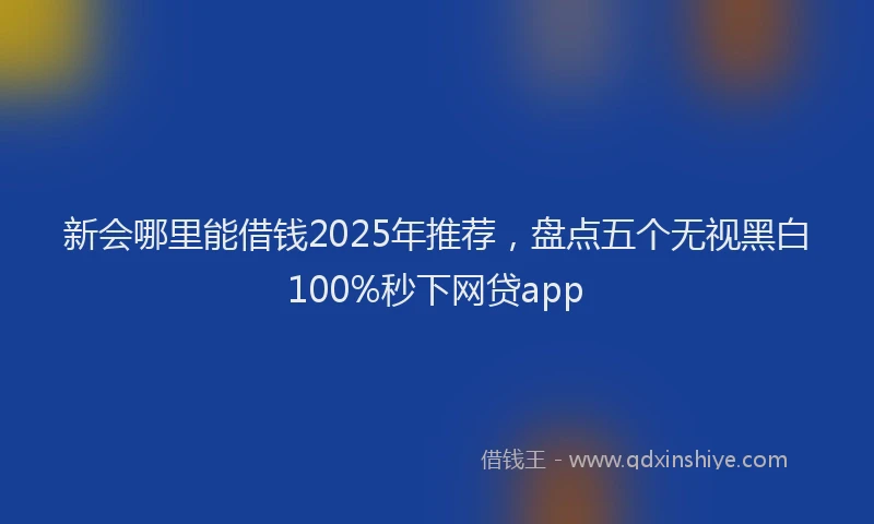 新会哪里能借钱2025年推荐，盘点五个无视黑白100%秒下网贷app