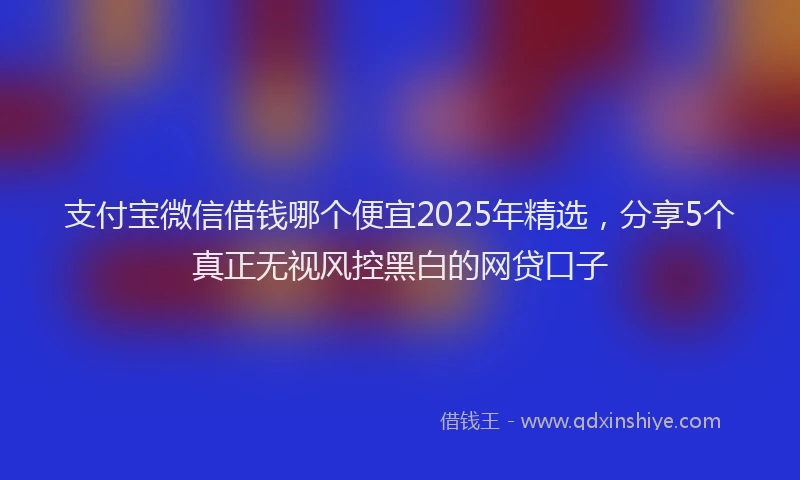 支付宝微信借钱哪个便宜2025年精选，分享5个真正无视风控黑白的网贷口子