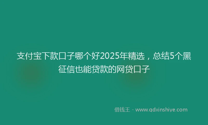 支付宝下款口子哪个好2025年精选，总结5个黑征信也能贷款的网贷口子