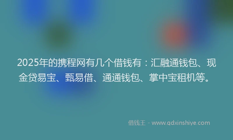 2025年的携程网有几个借钱有：汇融通钱包、现金贷易宝、甄易借、通通钱包、掌中宝租机等。