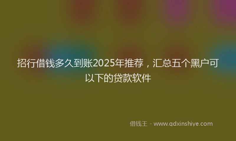 招行借钱多久到账2025年推荐，汇总五个黑户可以下的贷款软件