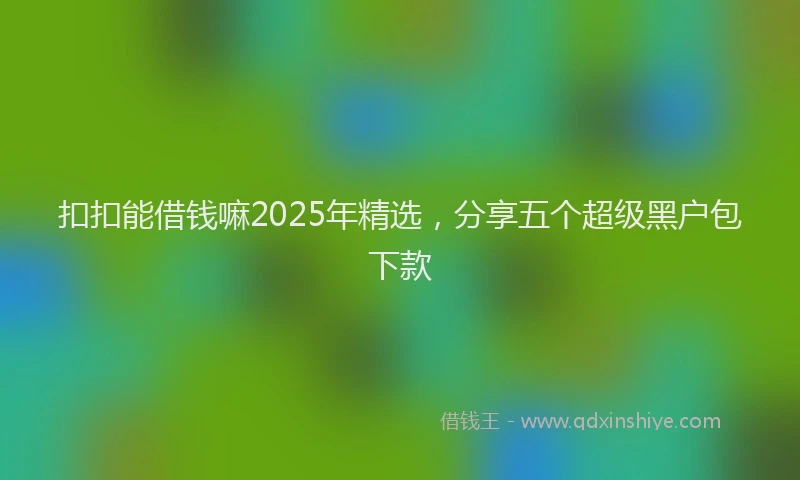 扣扣能借钱嘛2025年精选，分享五个超级黑户包下款