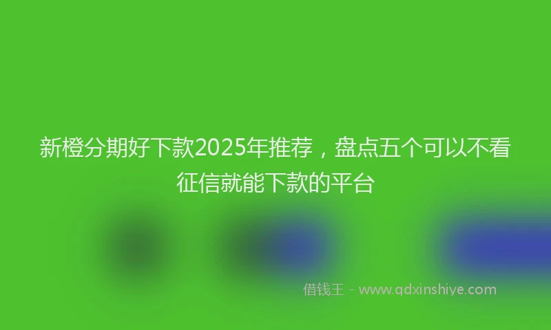 新橙分期好下款2025年推荐，盘点五个可以不看征信就能下款的平台