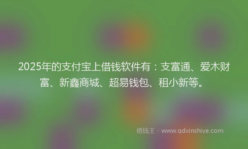 2025年的支付宝上借钱软件有：支富通、爱木财富、新鑫商城、超易钱包、租小新等。