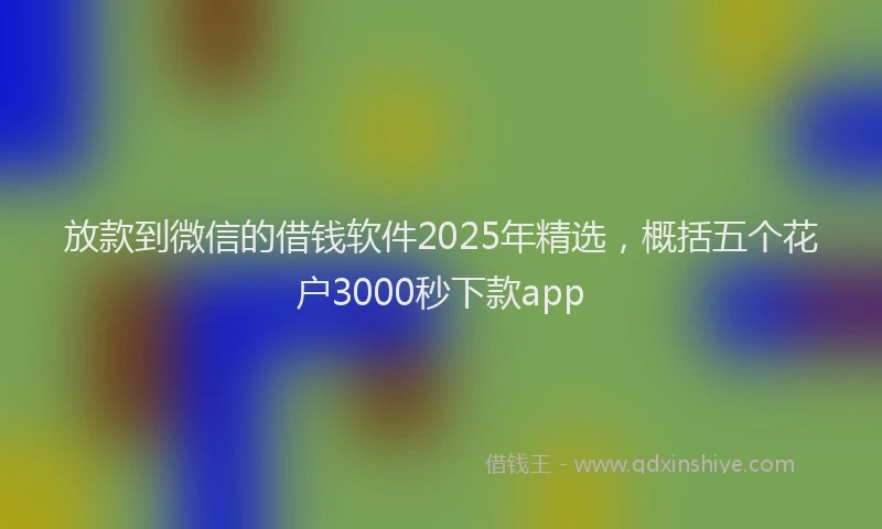 放款到微信的借钱软件2025年精选，概括五个花户3000秒下款app
