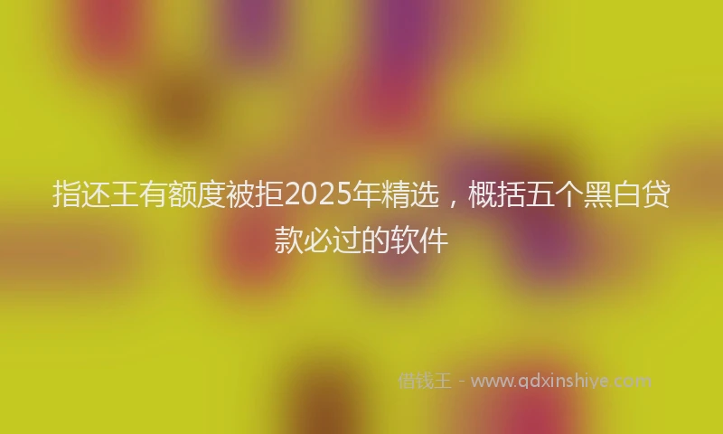 指还王有额度被拒2025年精选，概括五个黑白贷款必过的软件