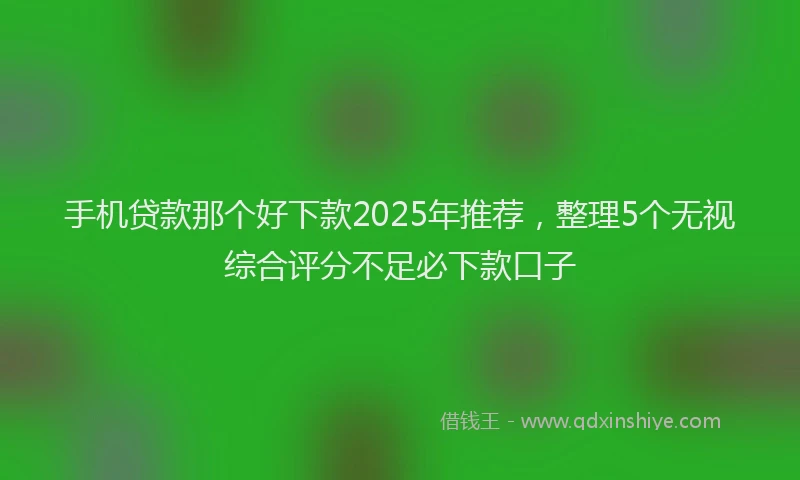 手机贷款那个好下款2025年推荐，整理5个无视综合评分不足必下款口子