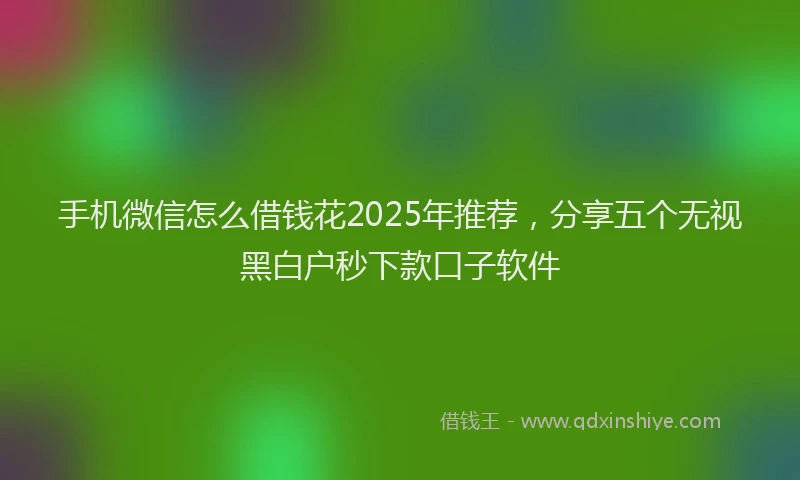 手机微信怎么借钱花2025年推荐，分享五个无视黑白户秒下款口子软件