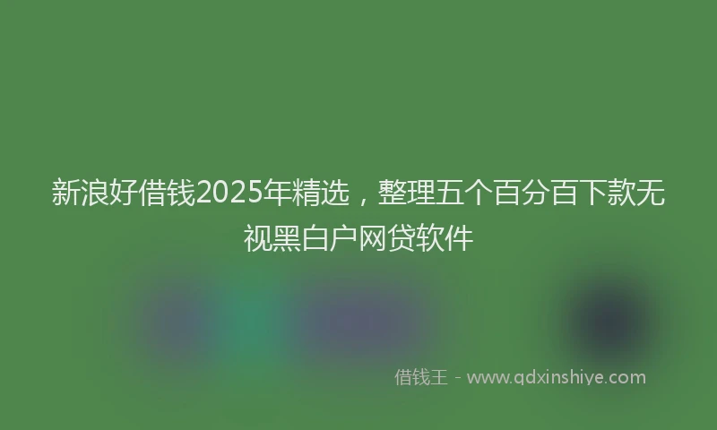新浪好借钱2025年精选，整理五个百分百下款无视黑白户网贷软件