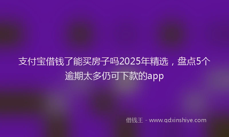支付宝借钱了能买房子吗2025年精选，盘点5个逾期太多仍可下款的app