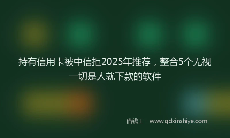 持有信用卡被中信拒2025年推荐，整合5个无视一切是人就下款的软件