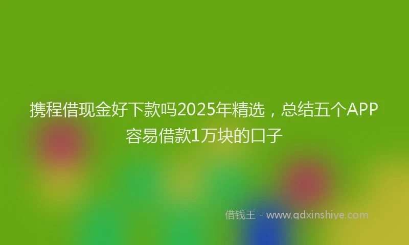 携程借现金好下款吗2025年精选，总结五个APP容易借款1万块的口子