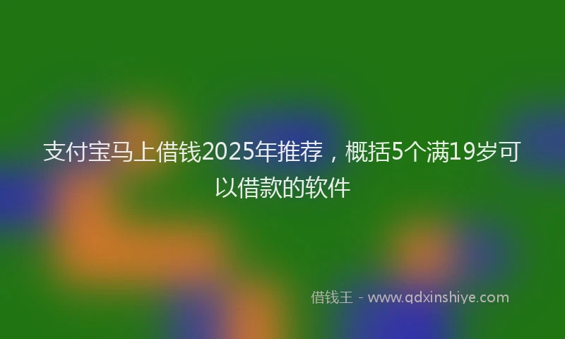 支付宝马上借钱2025年推荐，概括5个满19岁可以借款的软件
