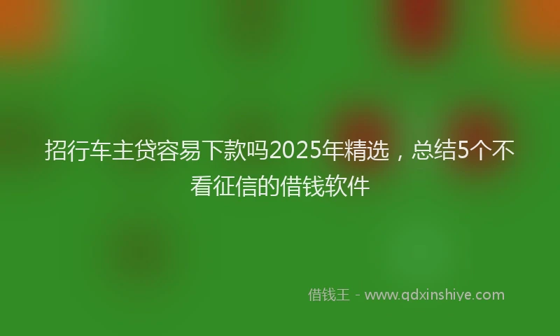 招行车主贷容易下款吗2025年精选，总结5个不看征信的借钱软件