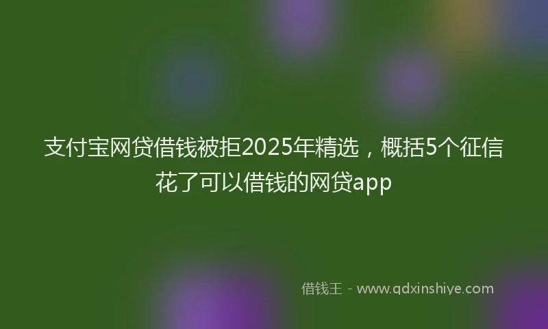 支付宝网贷借钱被拒2025年精选，概括5个征信花了可以借钱的网贷app
