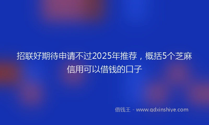 招联好期待申请不过2025年推荐，概括5个芝麻信用可以借钱的口子