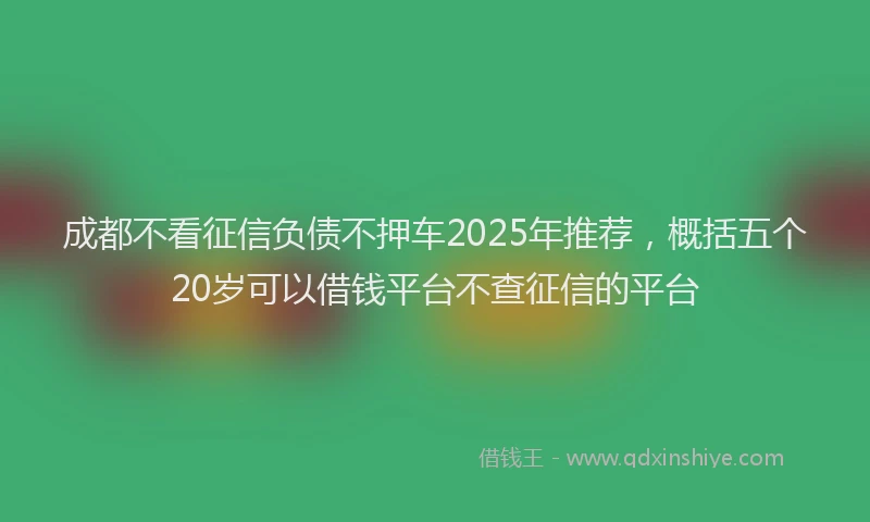 成都不看征信负债不押车2025年推荐，概括五个20岁可以借钱平台不查征信的平台