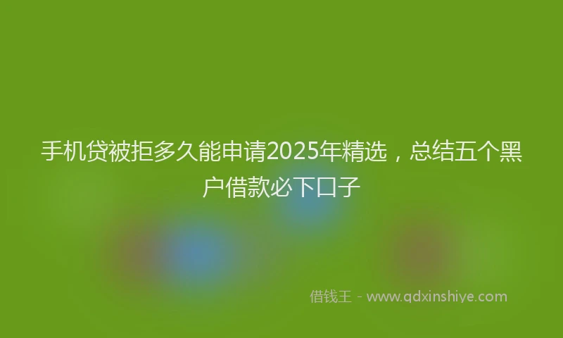 手机贷被拒多久能申请2025年精选，总结五个黑户借款必下口子