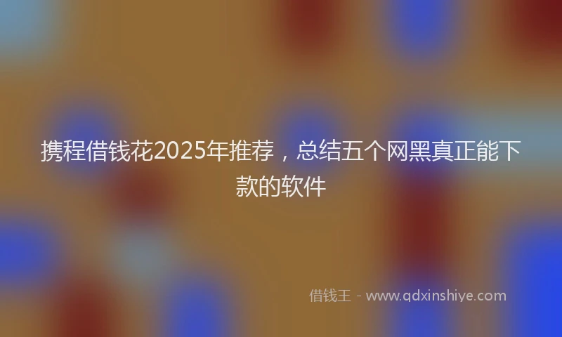 携程借钱花2025年推荐，总结五个网黑真正能下款的软件