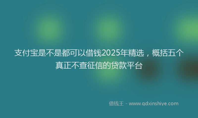 支付宝是不是都可以借钱2025年精选，概括五个真正不查征信的贷款平台