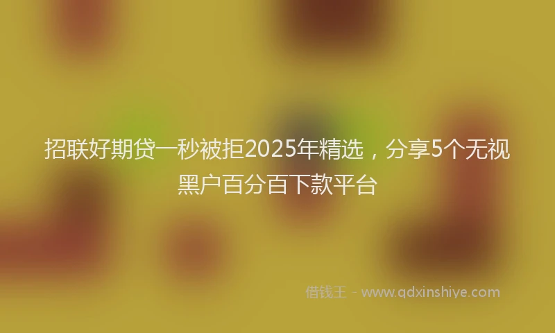 招联好期贷一秒被拒2025年精选，分享5个无视黑户百分百下款平台