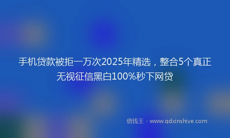 手机贷款被拒一万次2025年精选，整合5个真正无视征信黑白100%秒下网贷