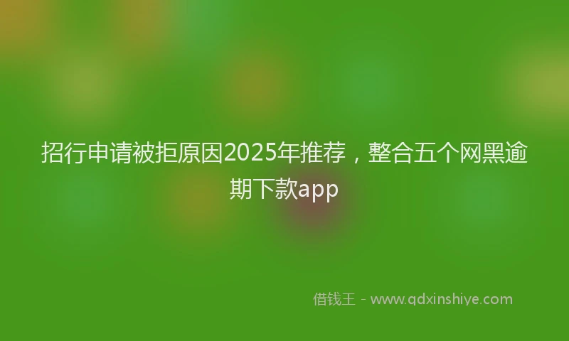 招行申请被拒原因2025年推荐，整合五个网黑逾期下款app