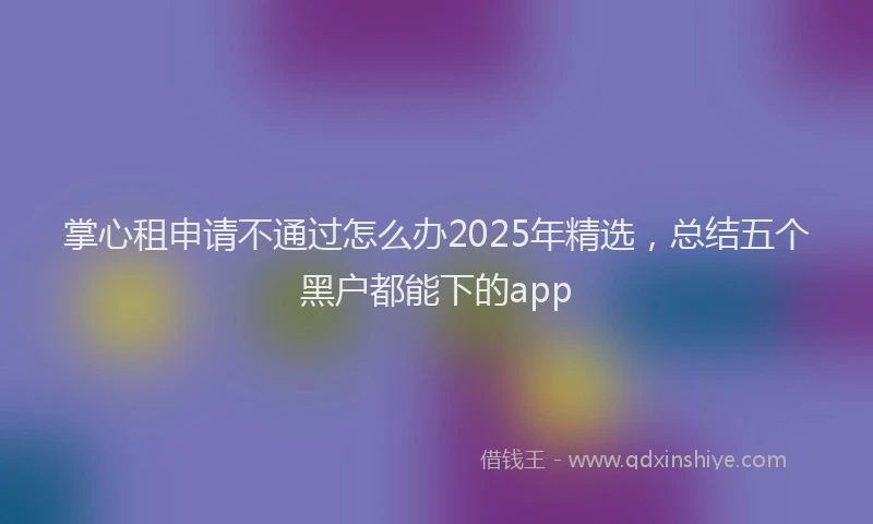 掌心租申请不通过怎么办2025年精选，总结五个黑户都能下的app