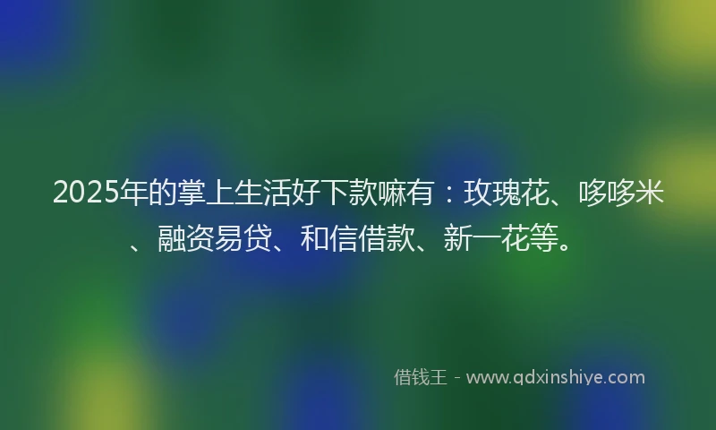 2025年的掌上生活好下款嘛有：玫瑰花、哆哆米、融资易贷、和信借款、新一花等。