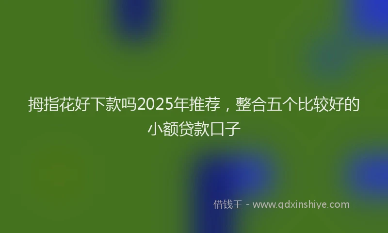 拇指花好下款吗2025年推荐，整合五个比较好的小额贷款口子