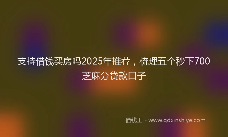 支持借钱买房吗2025年推荐，梳理五个秒下700芝麻分贷款口子