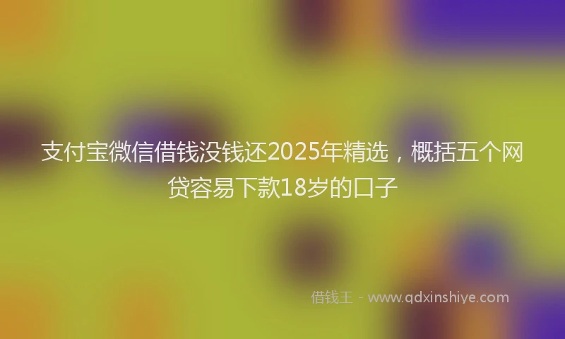支付宝微信借钱没钱还2025年精选，概括五个网贷容易下款18岁的口子