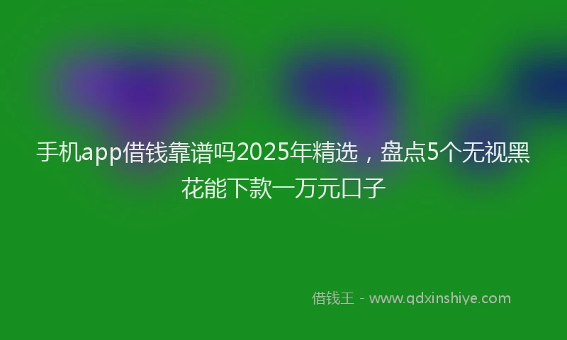 手机app借钱靠谱吗2025年精选，盘点5个无视黑花能下款一万元口子