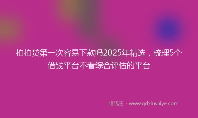 拍拍贷第一次容易下款吗2025年精选，梳理5个借钱平台不看综合评估的平台
