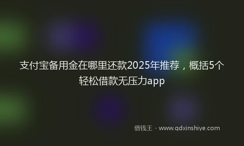支付宝备用金在哪里还款2025年推荐，概括5个轻松借款无压力app