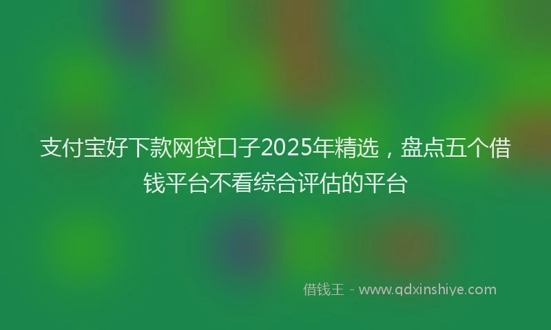 支付宝好下款网贷口子2025年精选，盘点五个借钱平台不看综合评估的平台