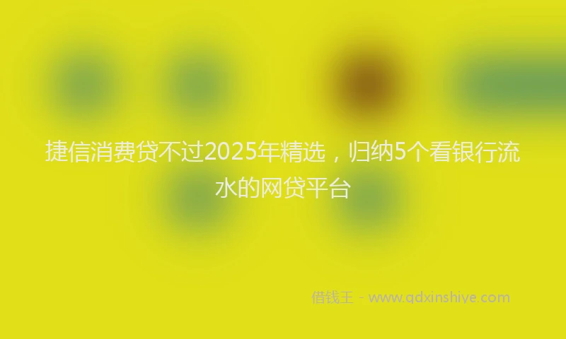 捷信消费贷不过2025年精选，归纳5个看银行流水的网贷平台