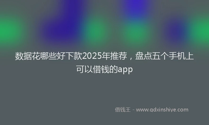 数据花哪些好下款2025年推荐，盘点五个手机上可以借钱的app