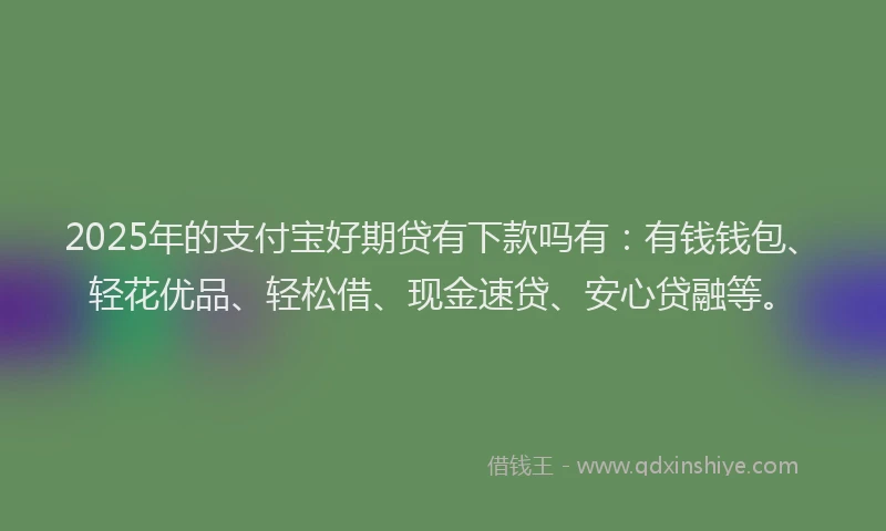 2025年的支付宝好期贷有下款吗有：有钱钱包、轻花优品、轻松借、现金速贷、安心贷融等。