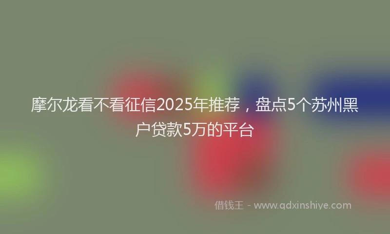 摩尔龙看不看征信2025年推荐，盘点5个苏州黑户贷款5万的平台