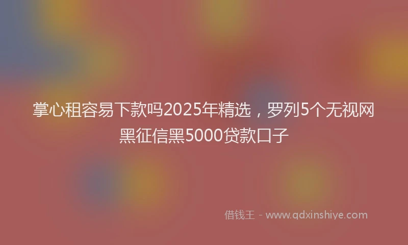 掌心租容易下款吗2025年精选，罗列5个无视网黑征信黑5000贷款口子