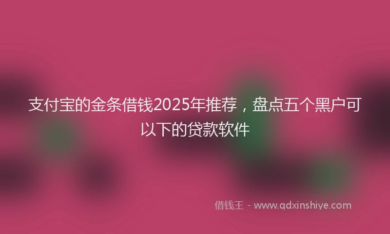 支付宝的金条借钱2025年推荐，盘点五个黑户可以下的贷款软件