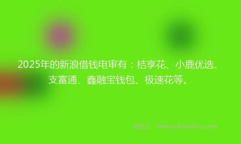 2025年的新浪借钱电审有：桔享花、小鹿优选、支富通、鑫融宝钱包、极速花等。