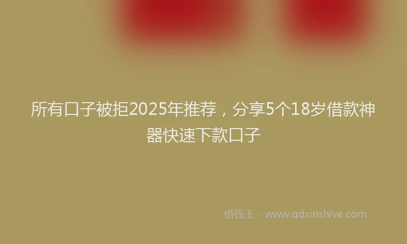 所有口子被拒2025年推荐，分享5个18岁借款神器快速下款口子