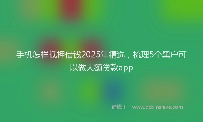 手机怎样抵押借钱2025年精选，梳理5个黑户可以做大额贷款app