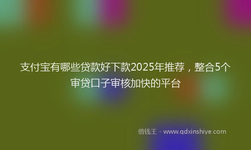 支付宝有哪些贷款好下款2025年推荐，整合5个审贷口子审核加快的平台