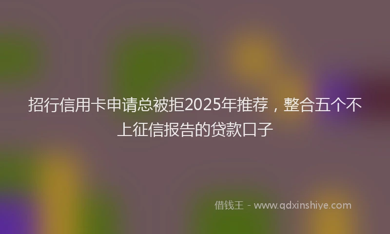 招行信用卡申请总被拒2025年推荐，整合五个不上征信报告的贷款口子