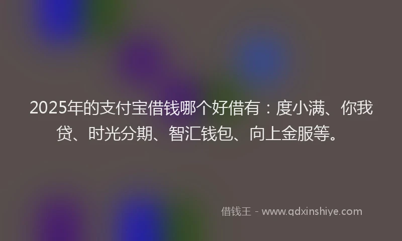 2025年的支付宝借钱哪个好借有：度小满、你我贷、时光分期、智汇钱包、向上金服等。